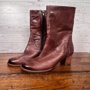 Elites By Walking Cradles Boots Womens 6 Side Zip Ankle Bootie Cinnamon Brown